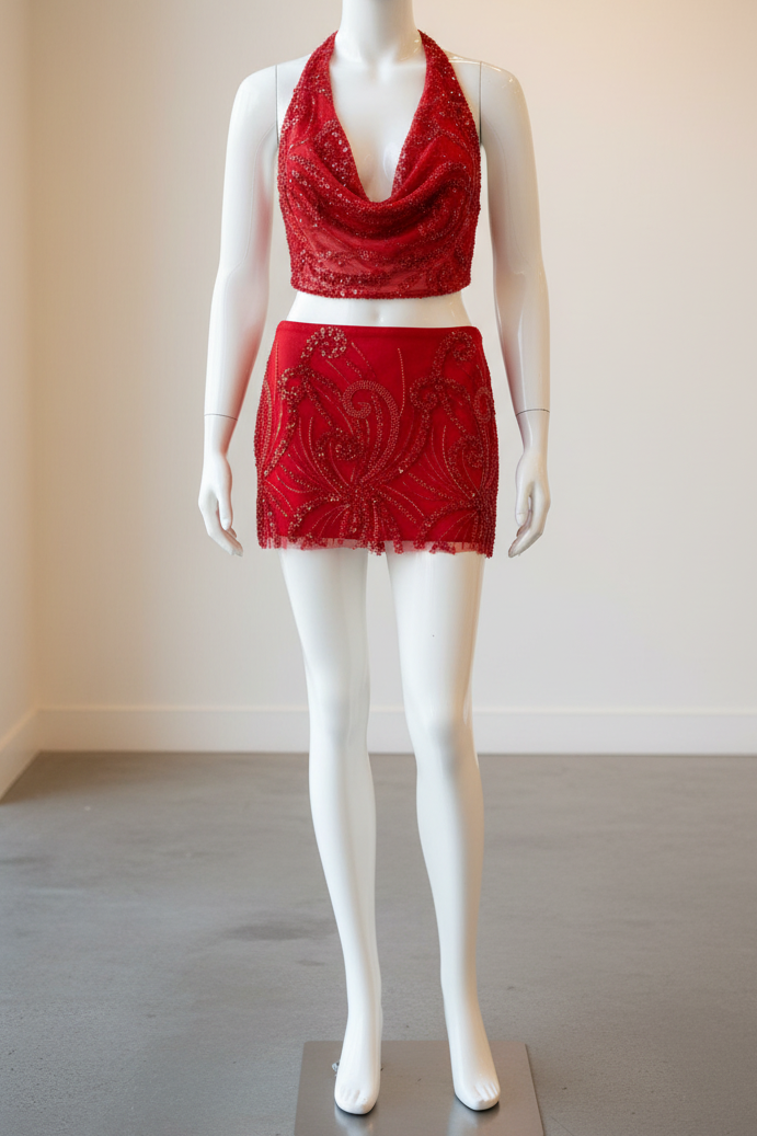 Red Sequin Two-Piece Set – Mannequin Luxury Studio
