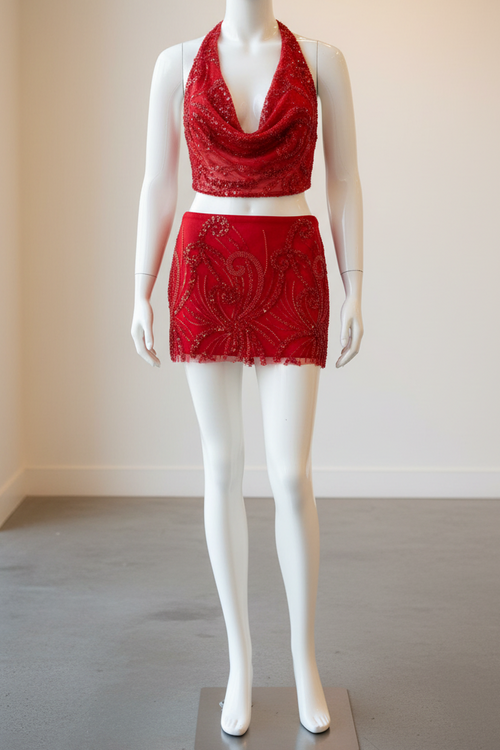 Red Sequin Two-Piece Set – Mannequin Luxury Studio